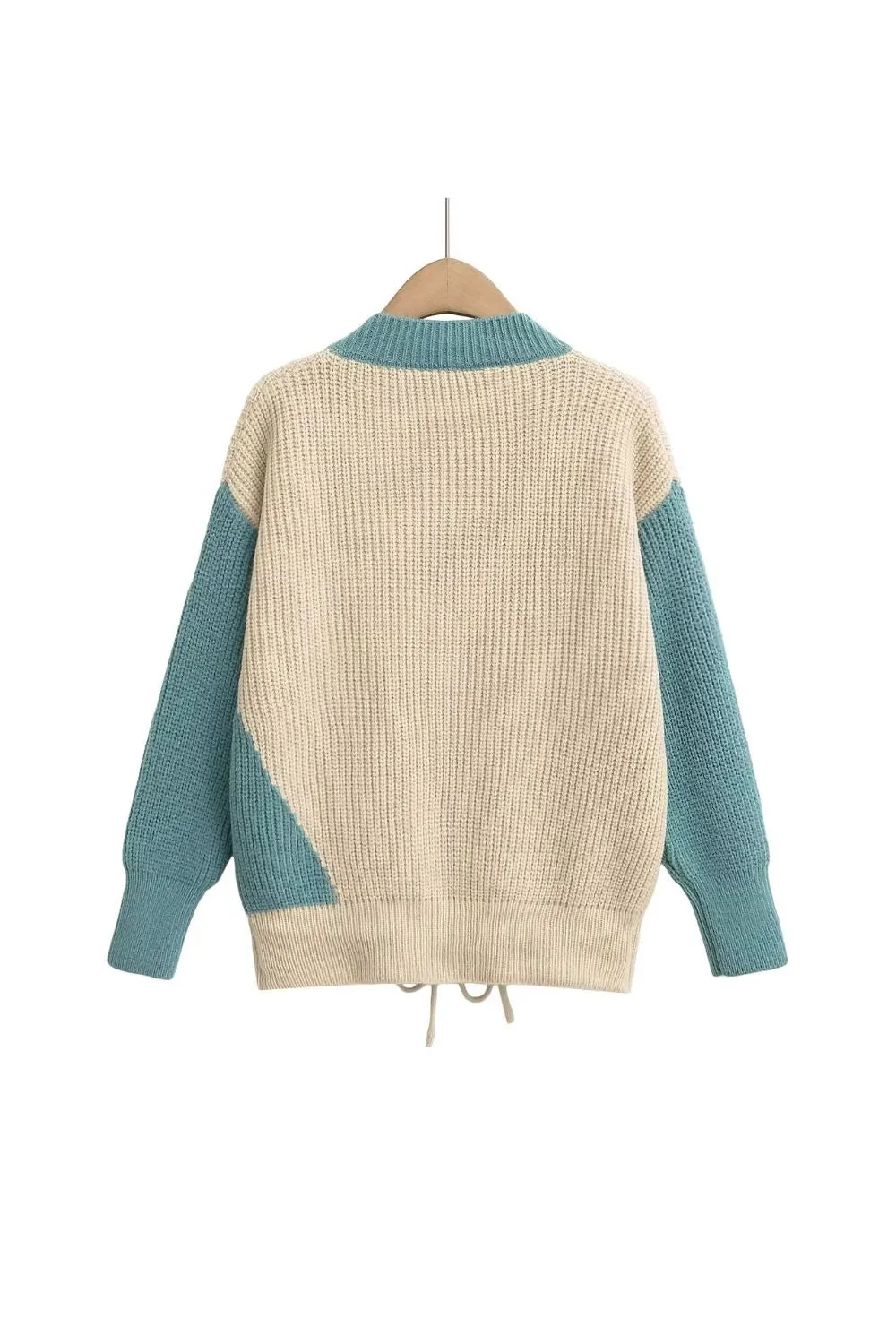 ' Eleanor' Color - Block V - Neck Knit Top