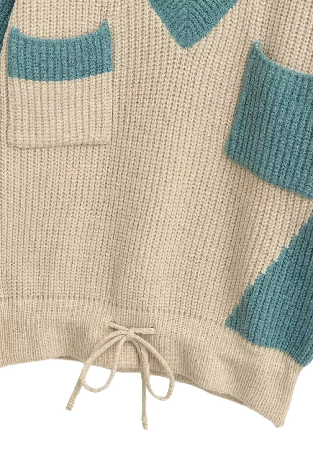 ' Eleanor' Color - Block V - Neck Knit Top