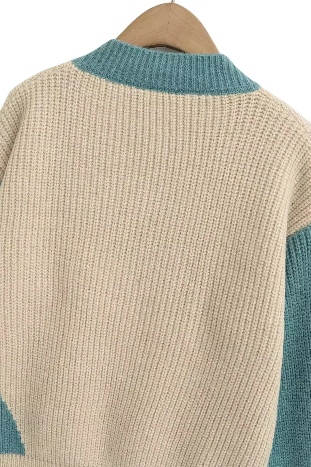 ' Eleanor' Color - Block V - Neck Knit Top