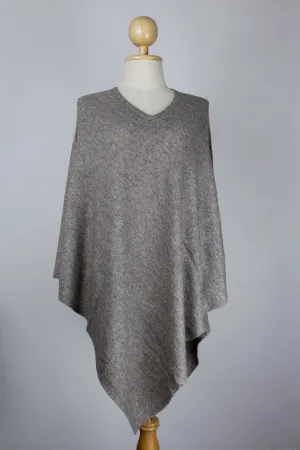 100% Cashmere Corn Silk Brown Poncho For Women