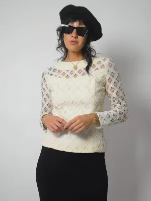 1960's Lattice Lace Blouse