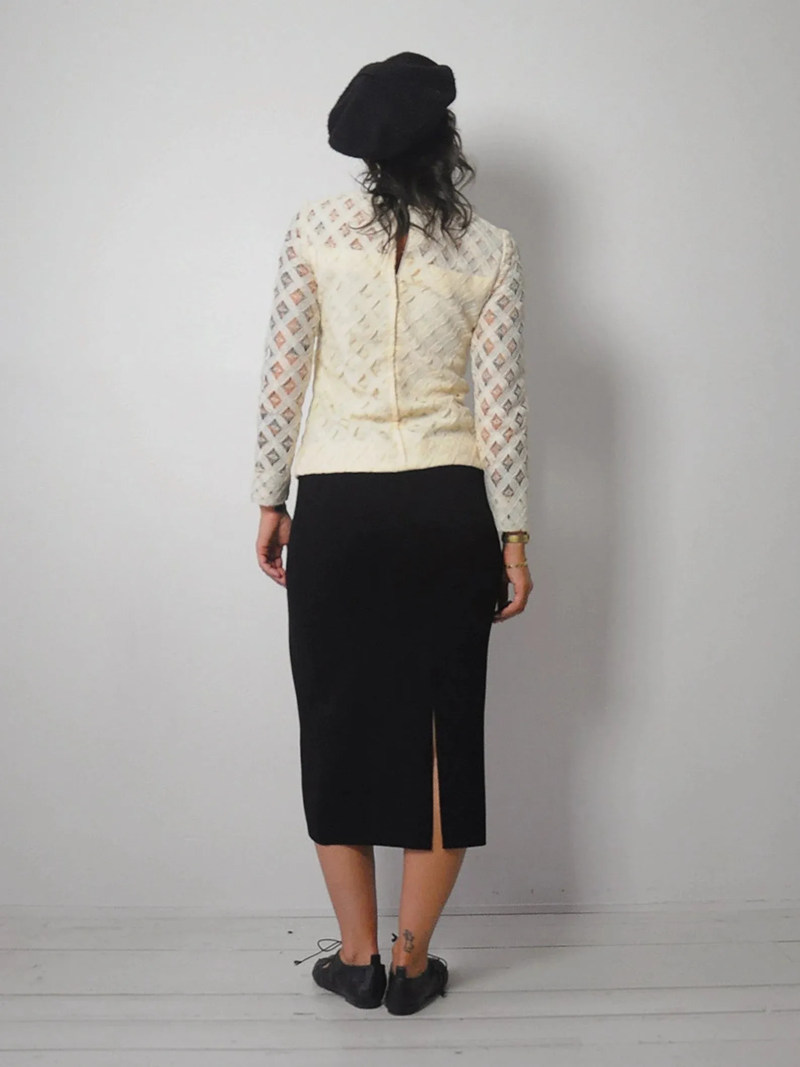 1960's Lattice Lace Blouse