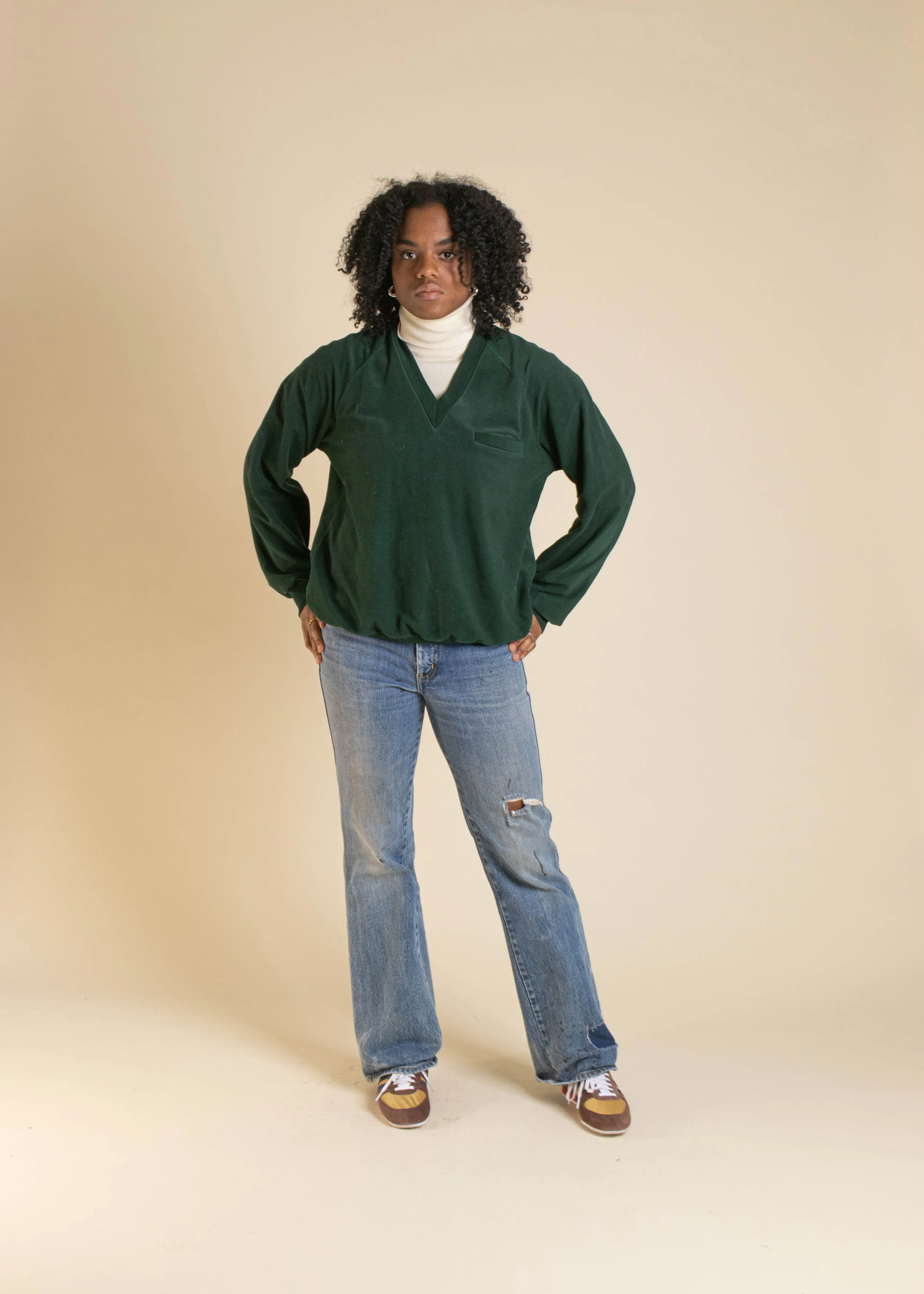 1970s Lee Velour Long Sleeve Shirt Size M/L
