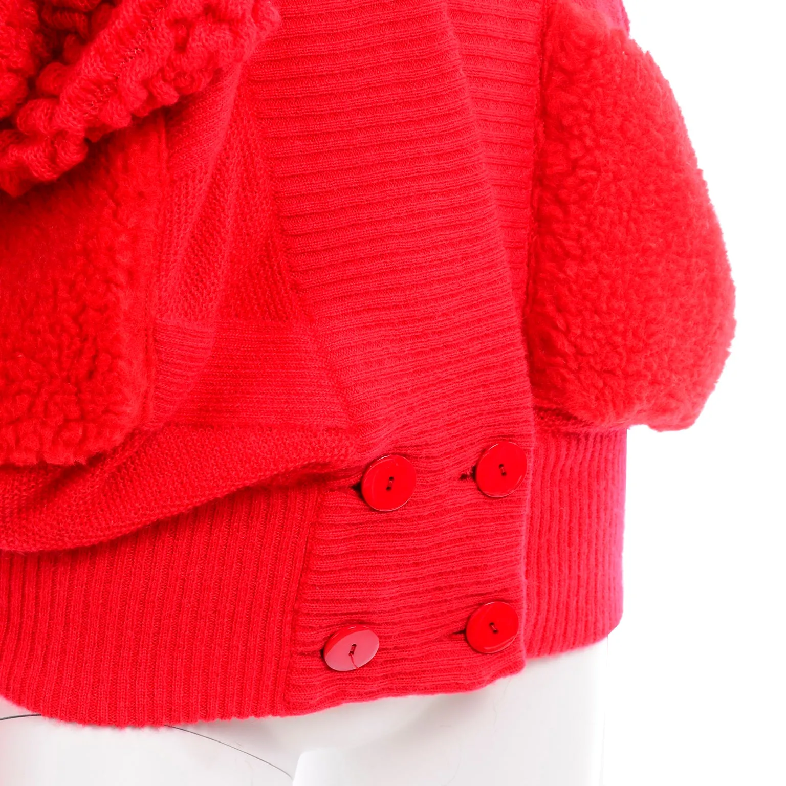 1980s Escada Avant Garde Oversized Red Knit Sweater