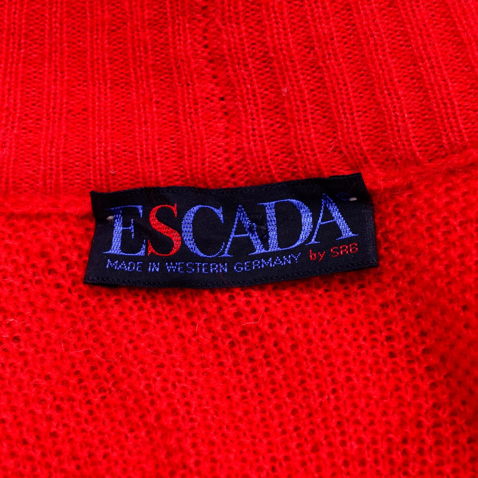 1980s Escada Avant Garde Oversized Red Knit Sweater