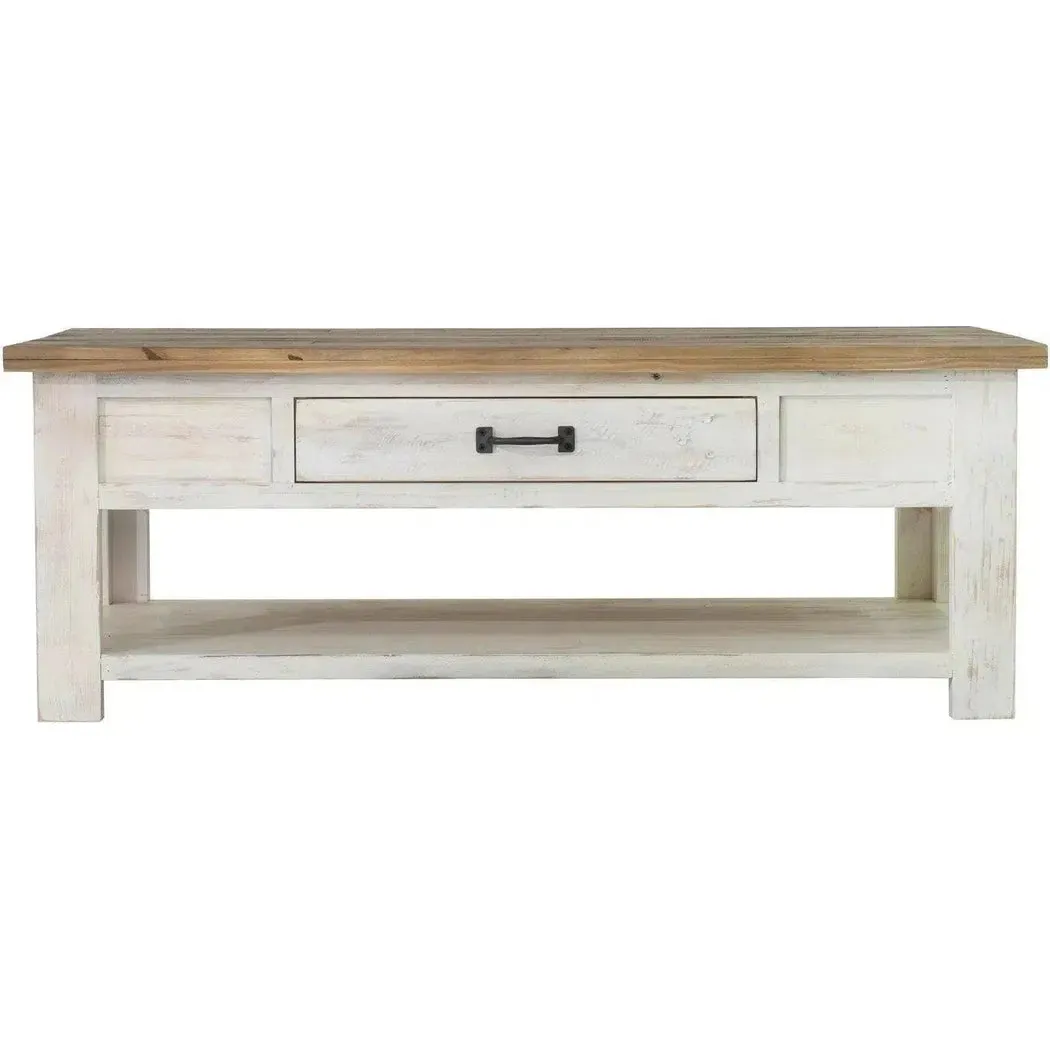 47" Two-Tone White Rectangle Coffee Table With Storage Style