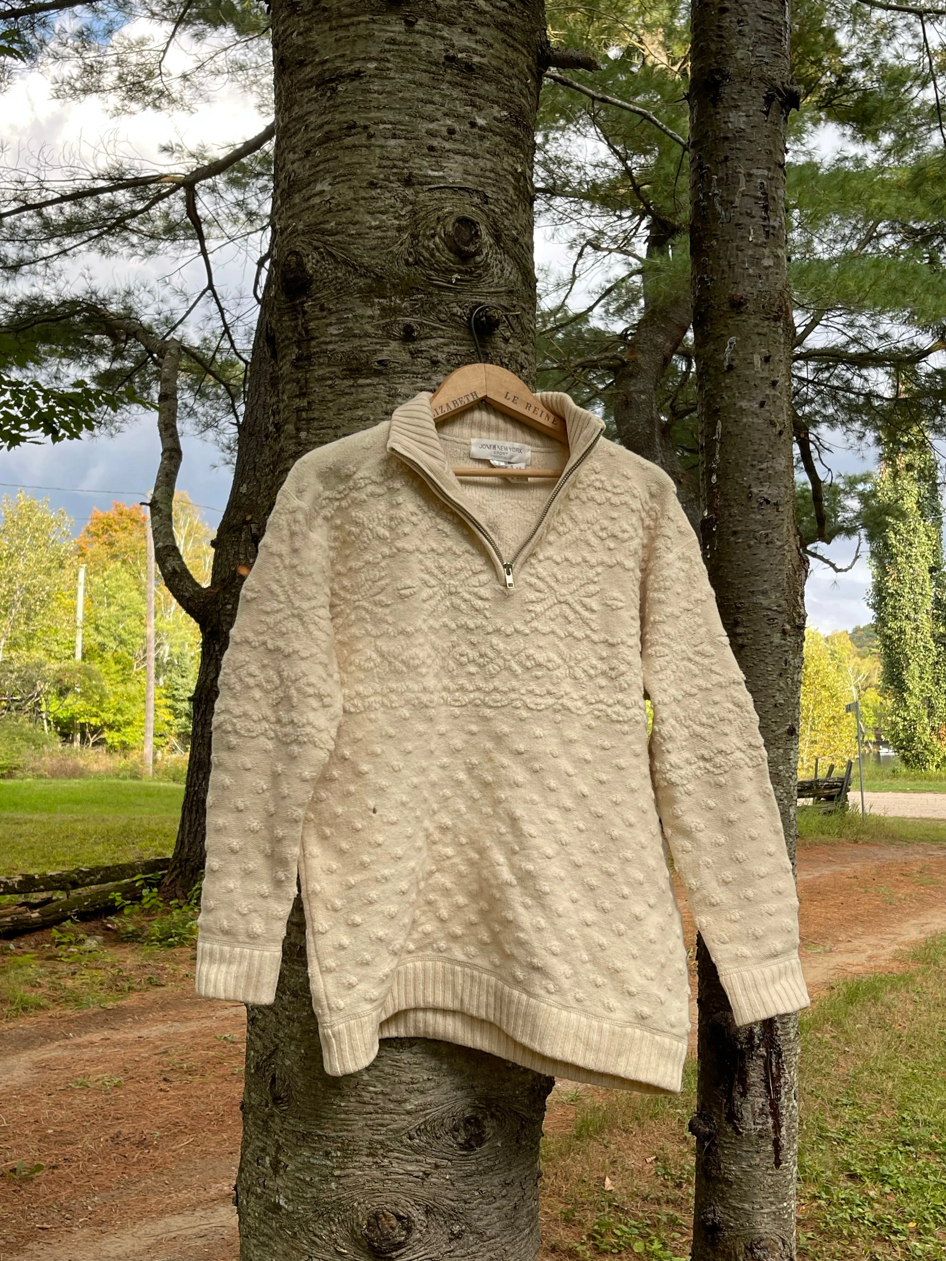 90s Creamy Wool Quarter-Zip - S/M