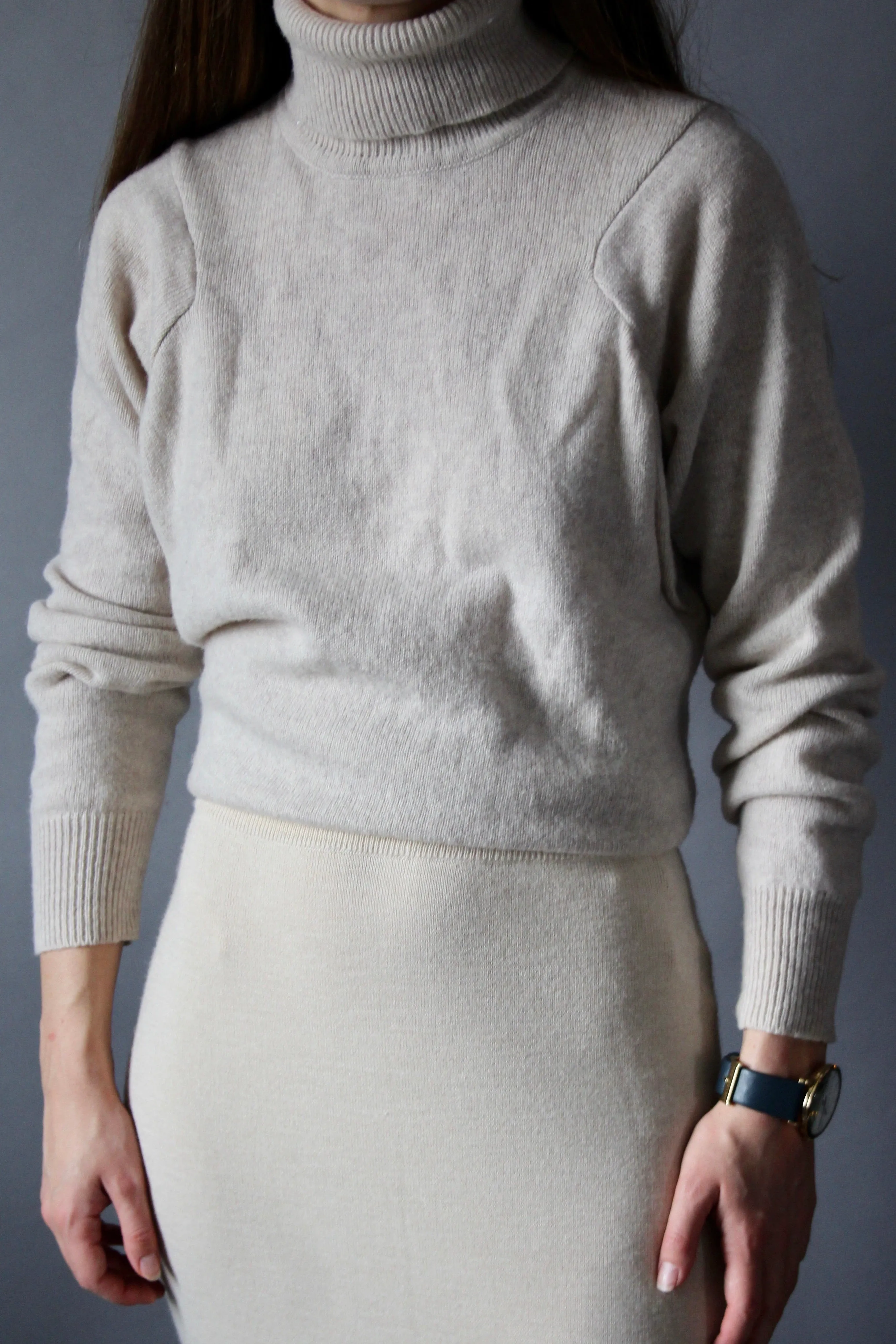 90s Stone Turtleneck - L
