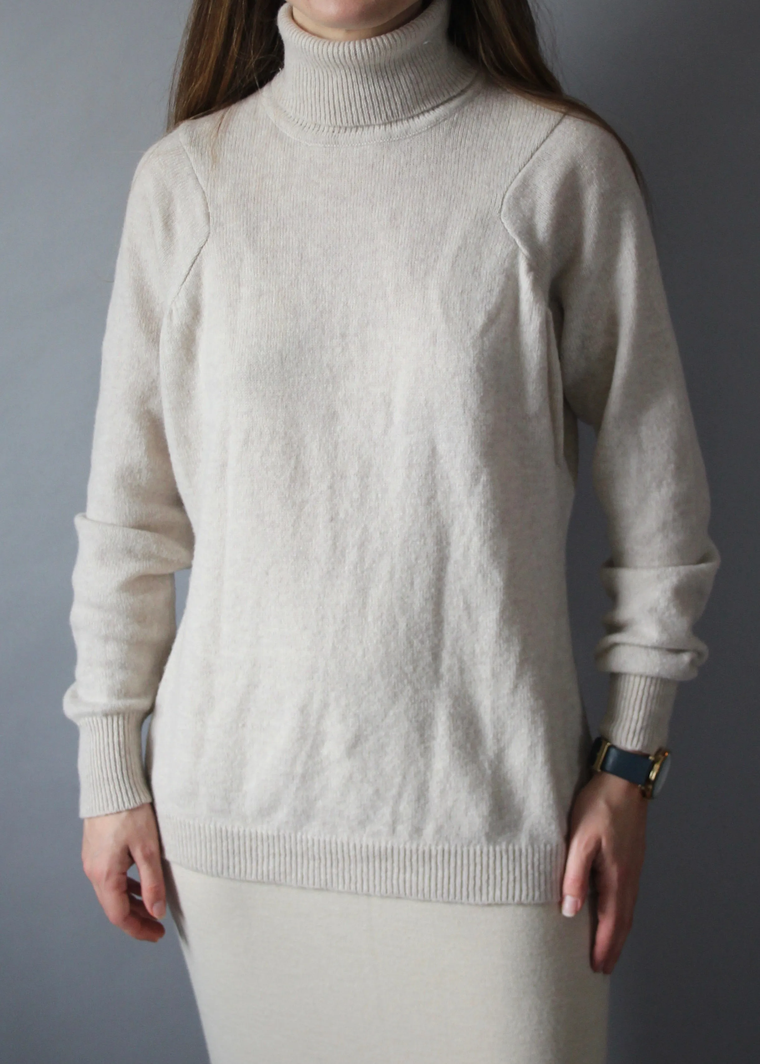 90s Stone Turtleneck - L