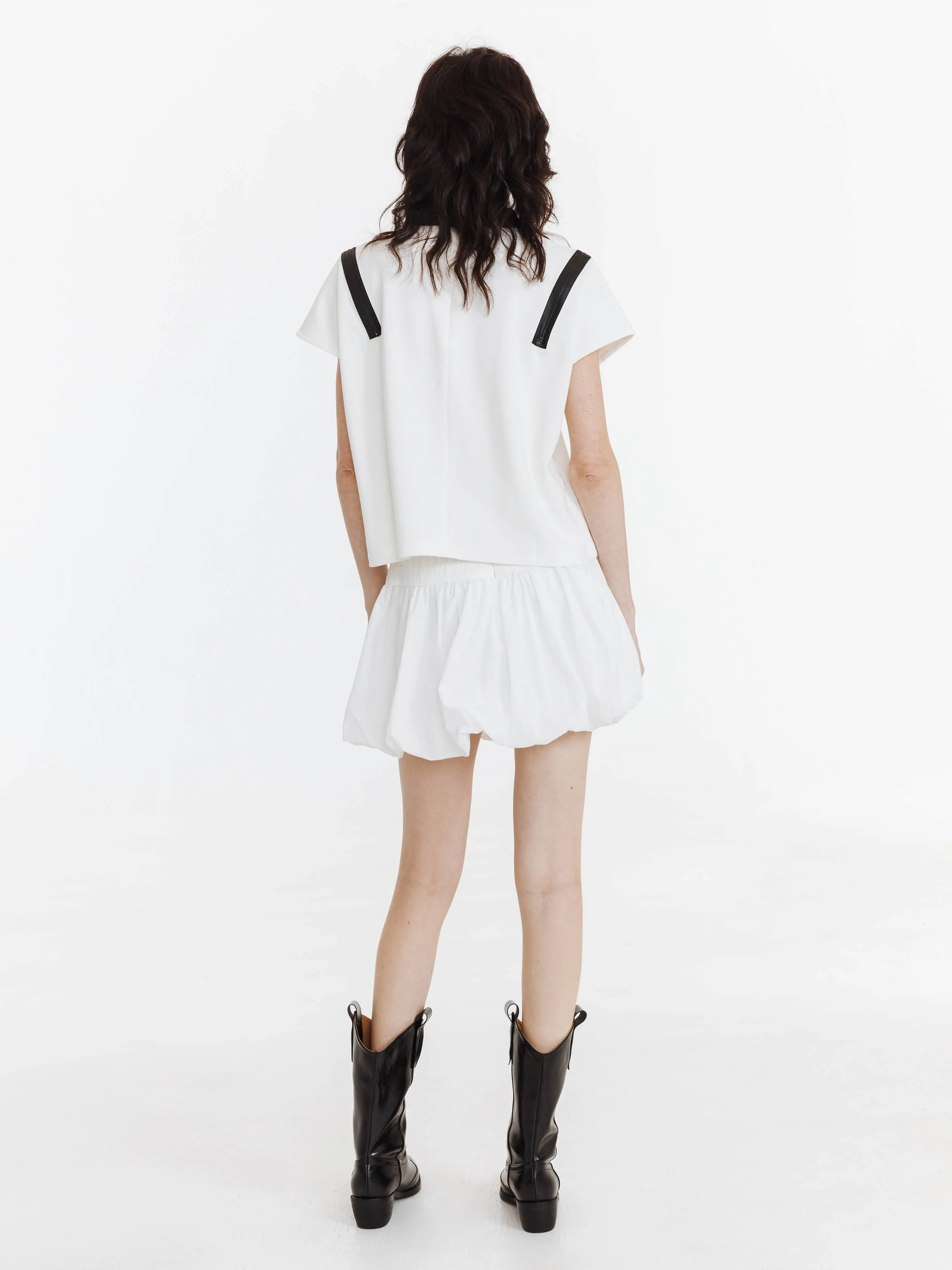 A-line Pleated Patchwork Bud Skirt
