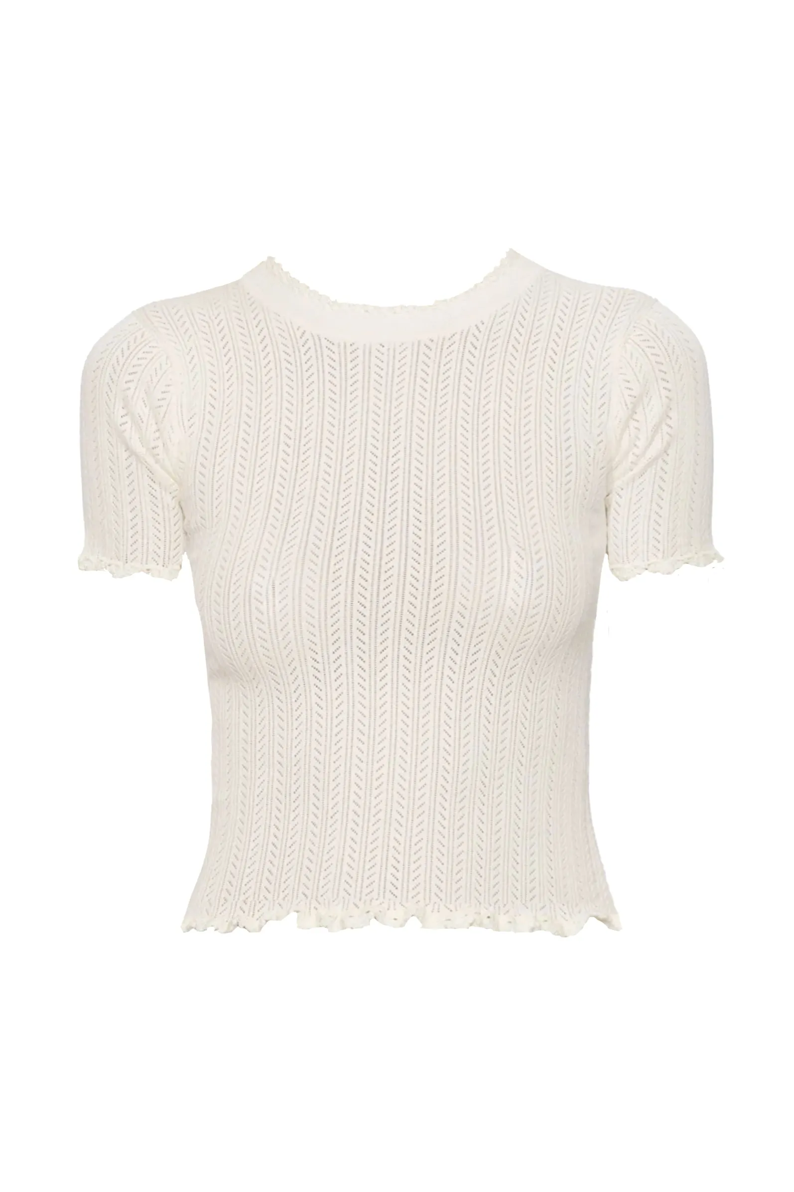 Abbie Knit Tee in Cream