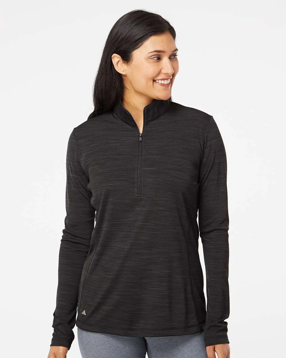 Adidas Women's Lightweight Mélange Quarter-Zip Pullover A476