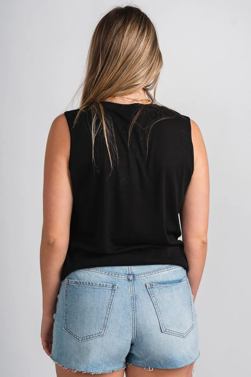Aerie knit tank top black