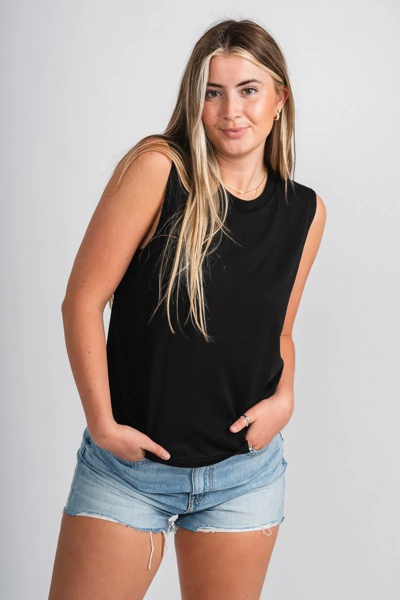 Aerie knit tank top black
