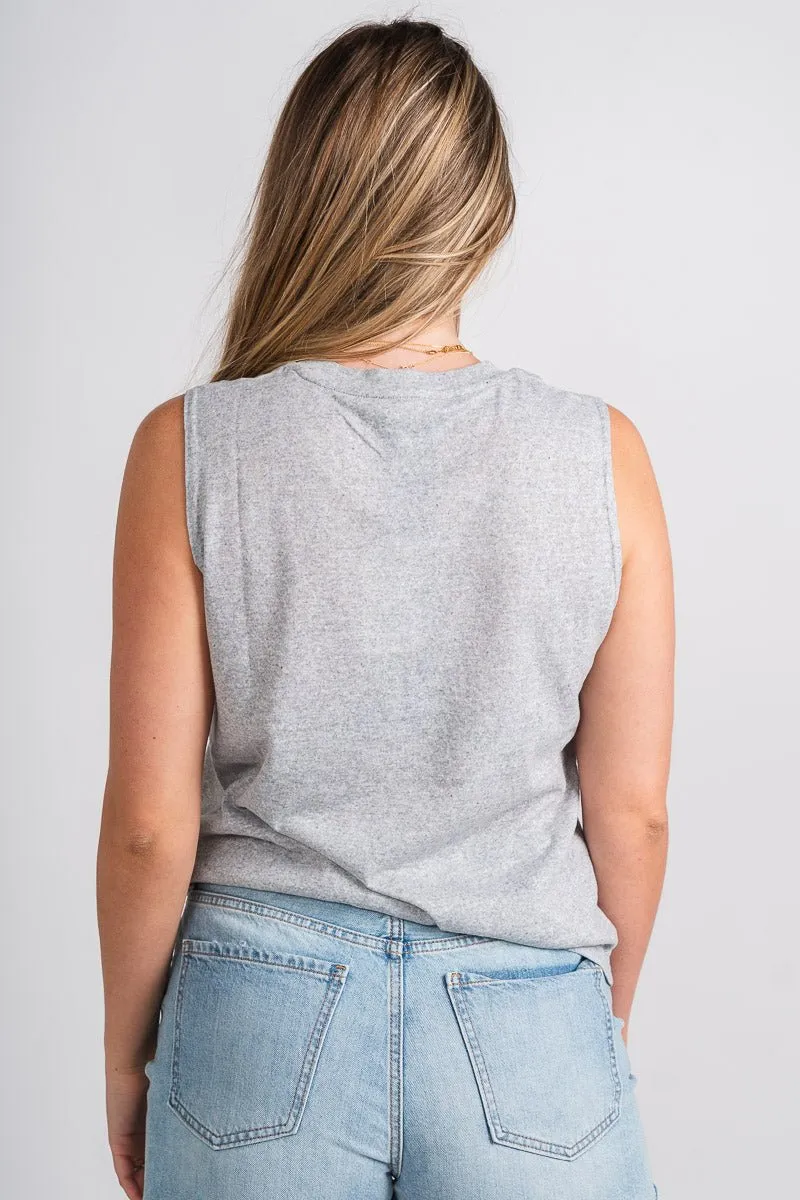 Aerie knit tank top heather grey