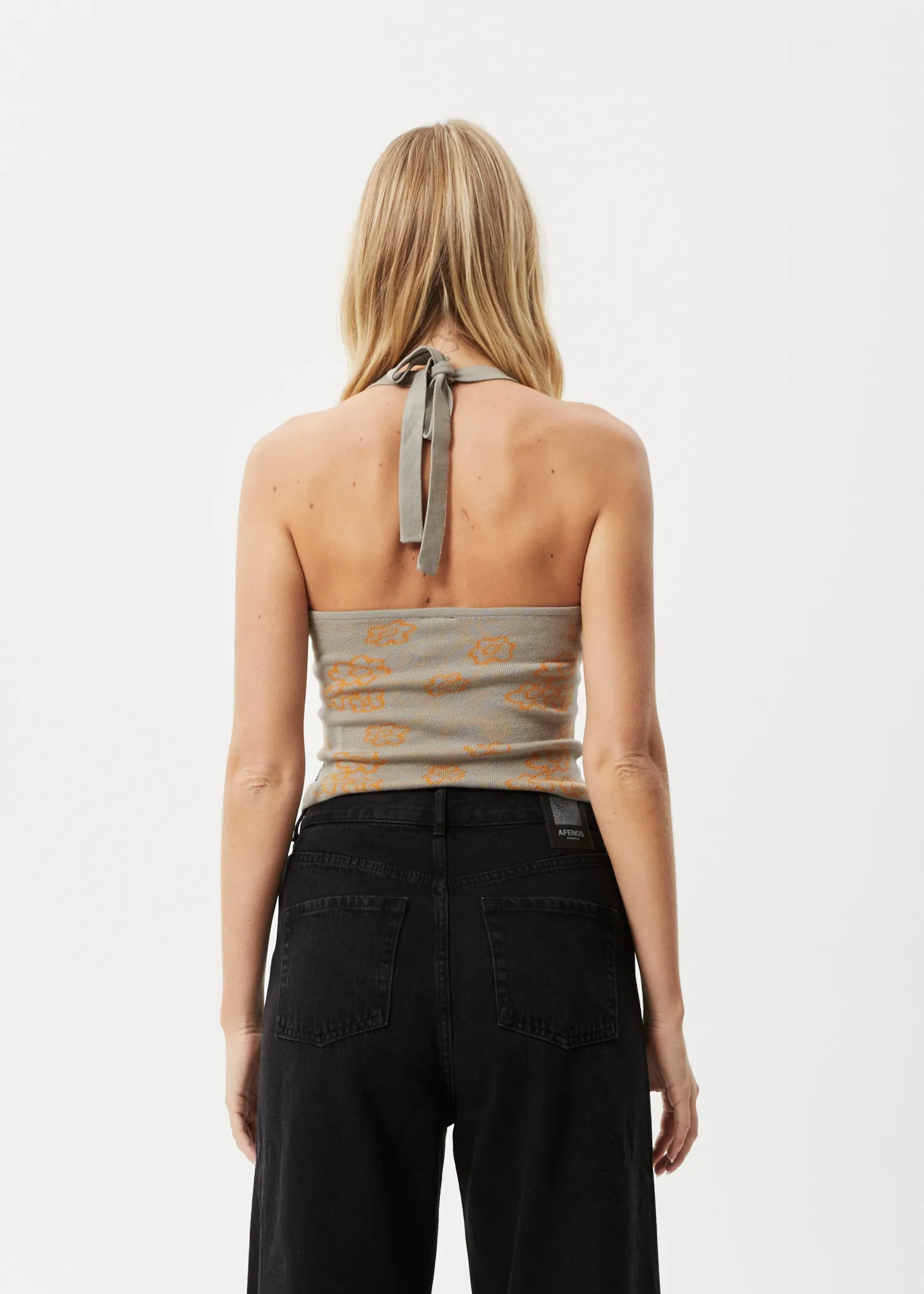 AFENDS Womens Clara - Knit Halter Top - Olive