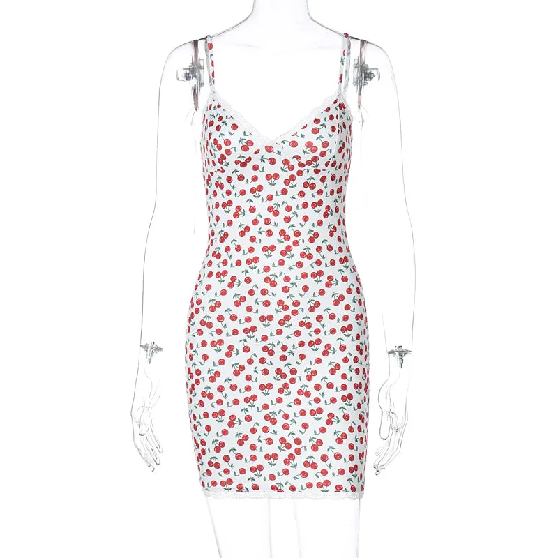 Ala Cherry Print Mini Dress