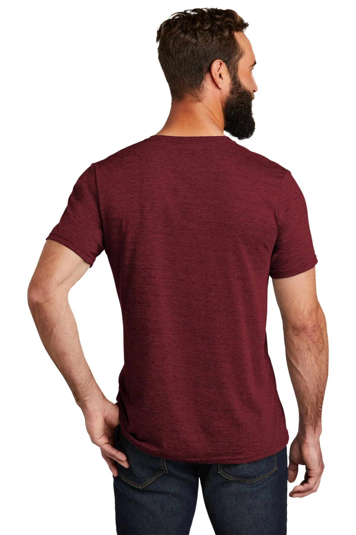 Allmade Unisex Tri-Blend Branded V-Neck Tee, Vino Red