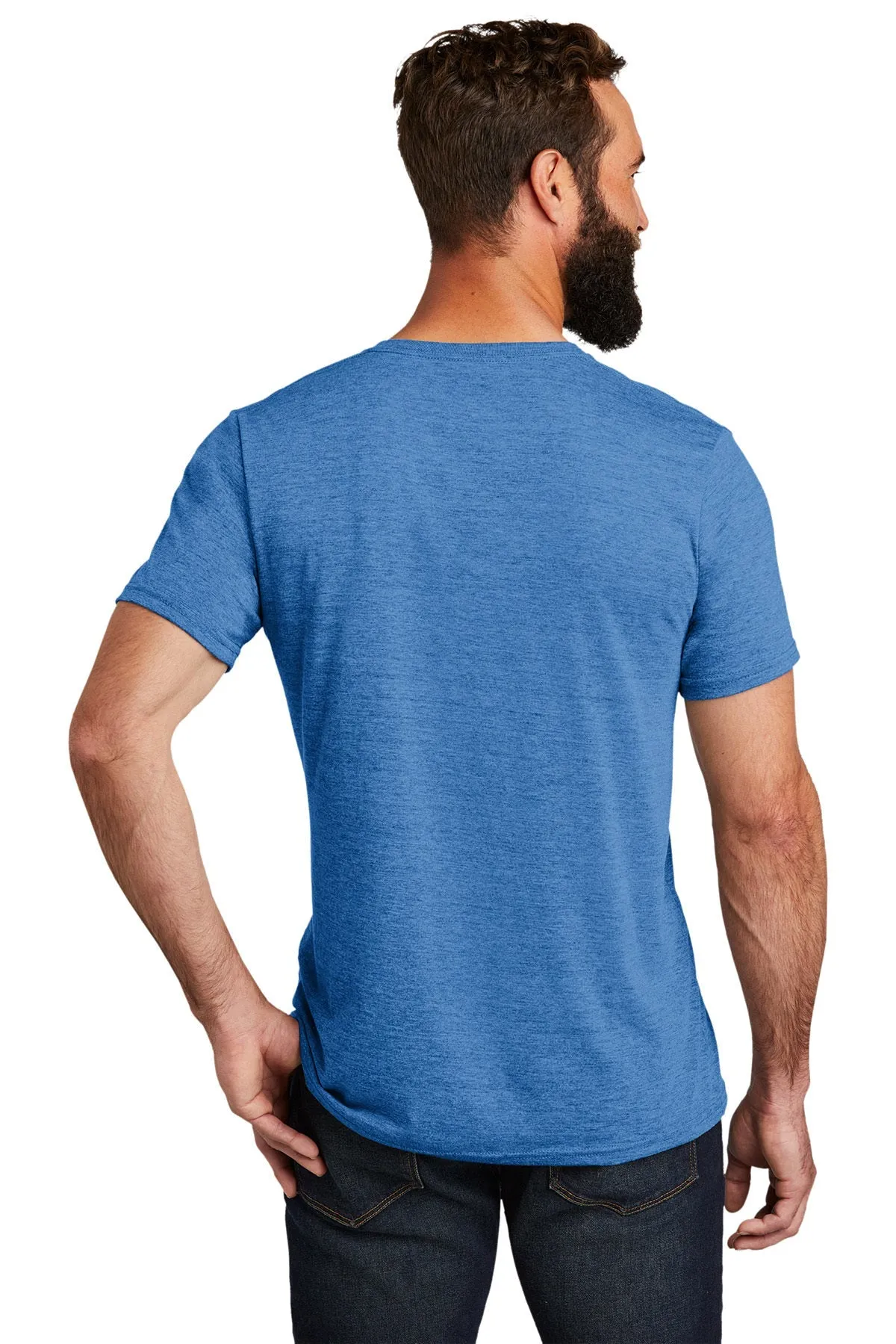 Allmade Unisex Tri-Blend Custom V-Neck Tee, Azure Blue