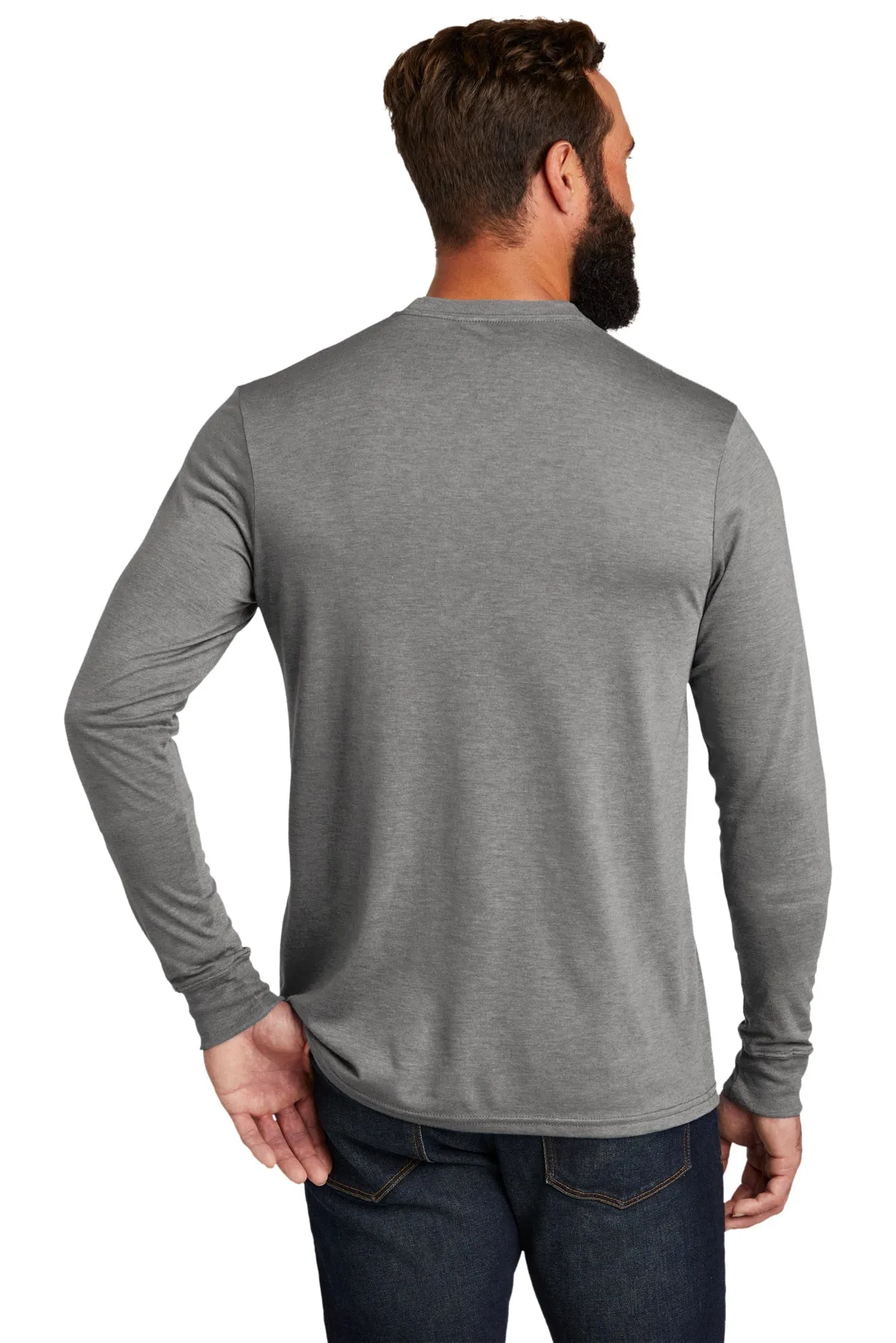 Allmade Unisex Tri-Blend Customized Long Sleeve Tee, Aluminum Grey