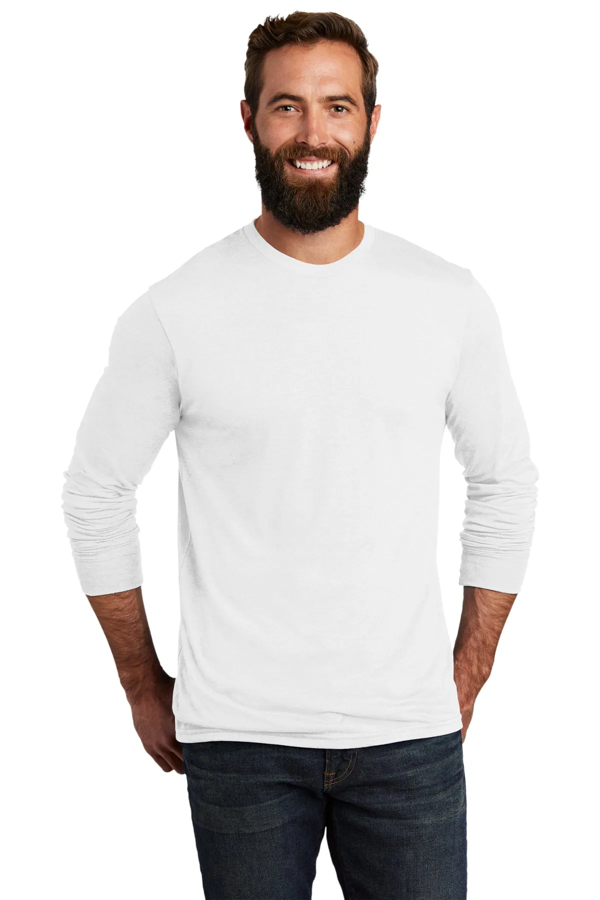 Allmade Unisex Tri-Blend Customized Long Sleeve Tee, Fairly White
