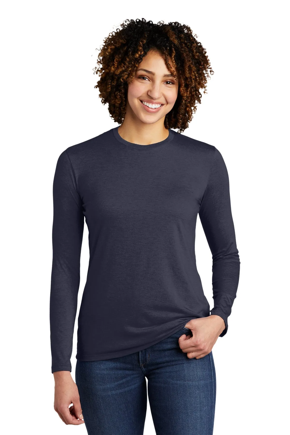 Allmade Women's Tri-Blend Branded Long Sleeve Tee, Rebel Blue