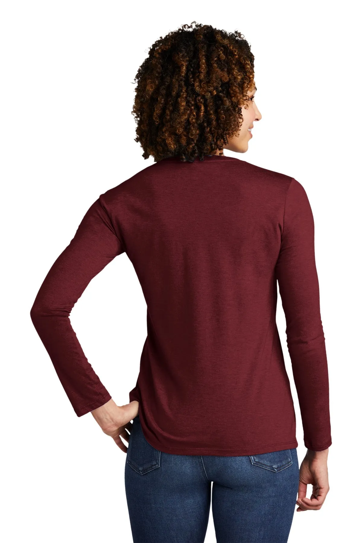 Allmade Women's Tri-Blend Branded Long Sleeve Tee, Vino Red