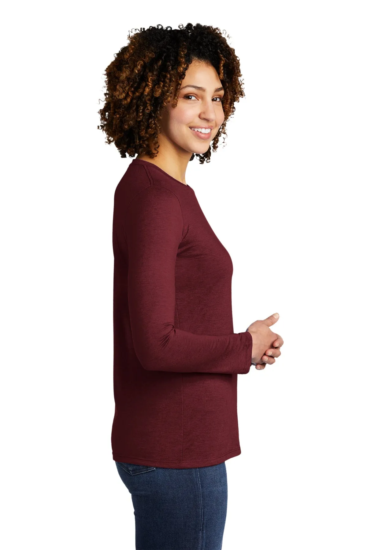 Allmade Women's Tri-Blend Branded Long Sleeve Tee, Vino Red
