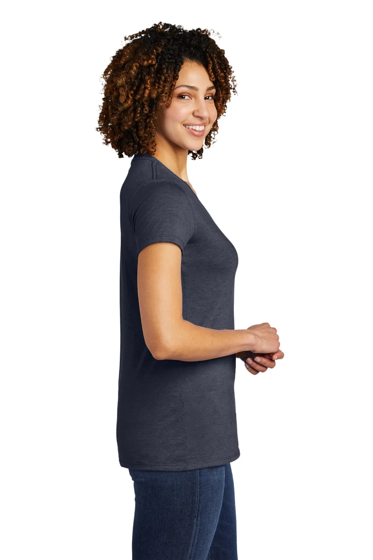 Allmade Women's Tri-Blend Branded V-Neck Tee, Rebel Blue