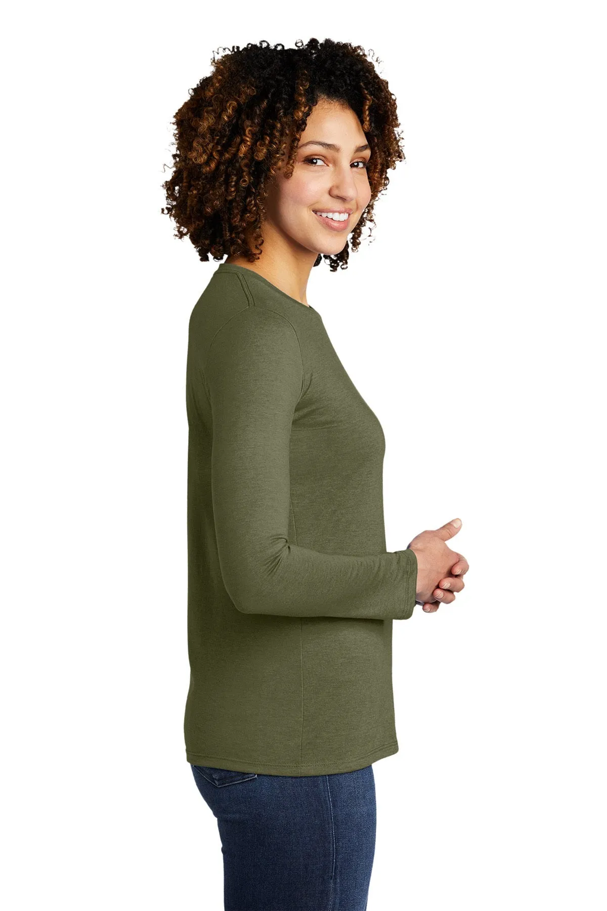 Allmade Women's Tri-Blend Custom Long Sleeve Tee, Olive You Green