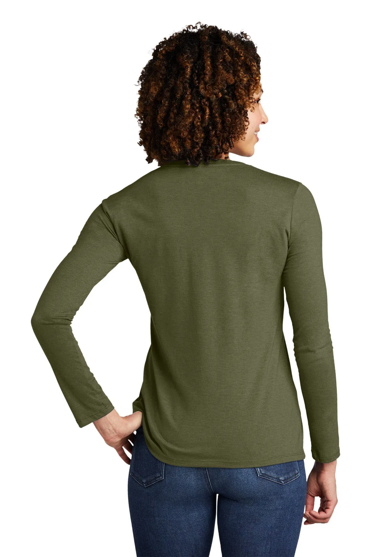 Allmade Women's Tri-Blend Custom Long Sleeve Tee, Olive You Green
