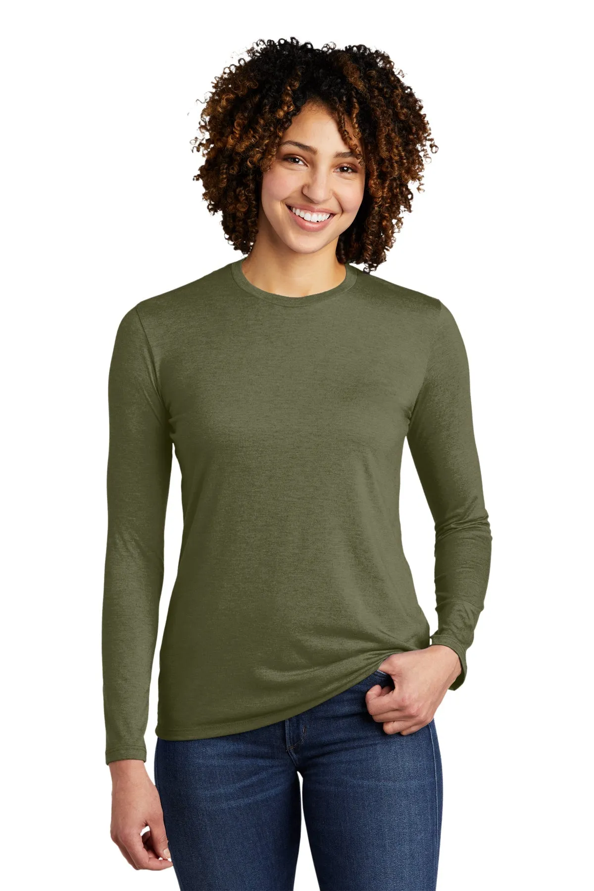 Allmade Women's Tri-Blend Custom Long Sleeve Tee, Olive You Green
