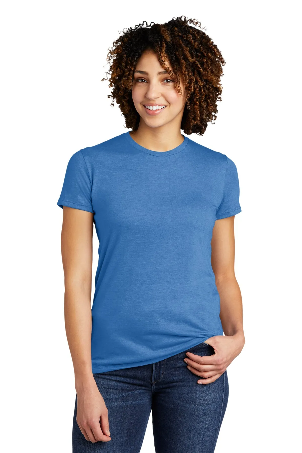 Allmade Women's Tri-Blend Custom Tee, Azure Blue