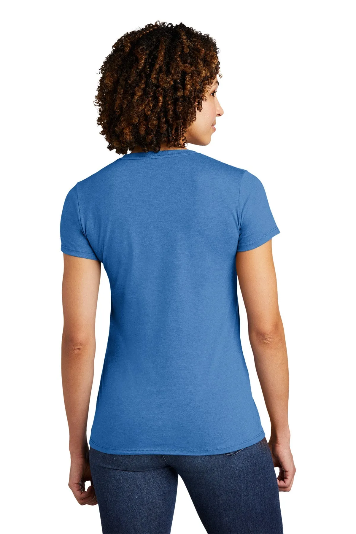 Allmade Women's Tri-Blend Custom Tee, Azure Blue