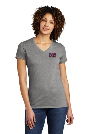 Allmade Women's Tri-Blend Customized V-Neck Tee, Aluminum Grey