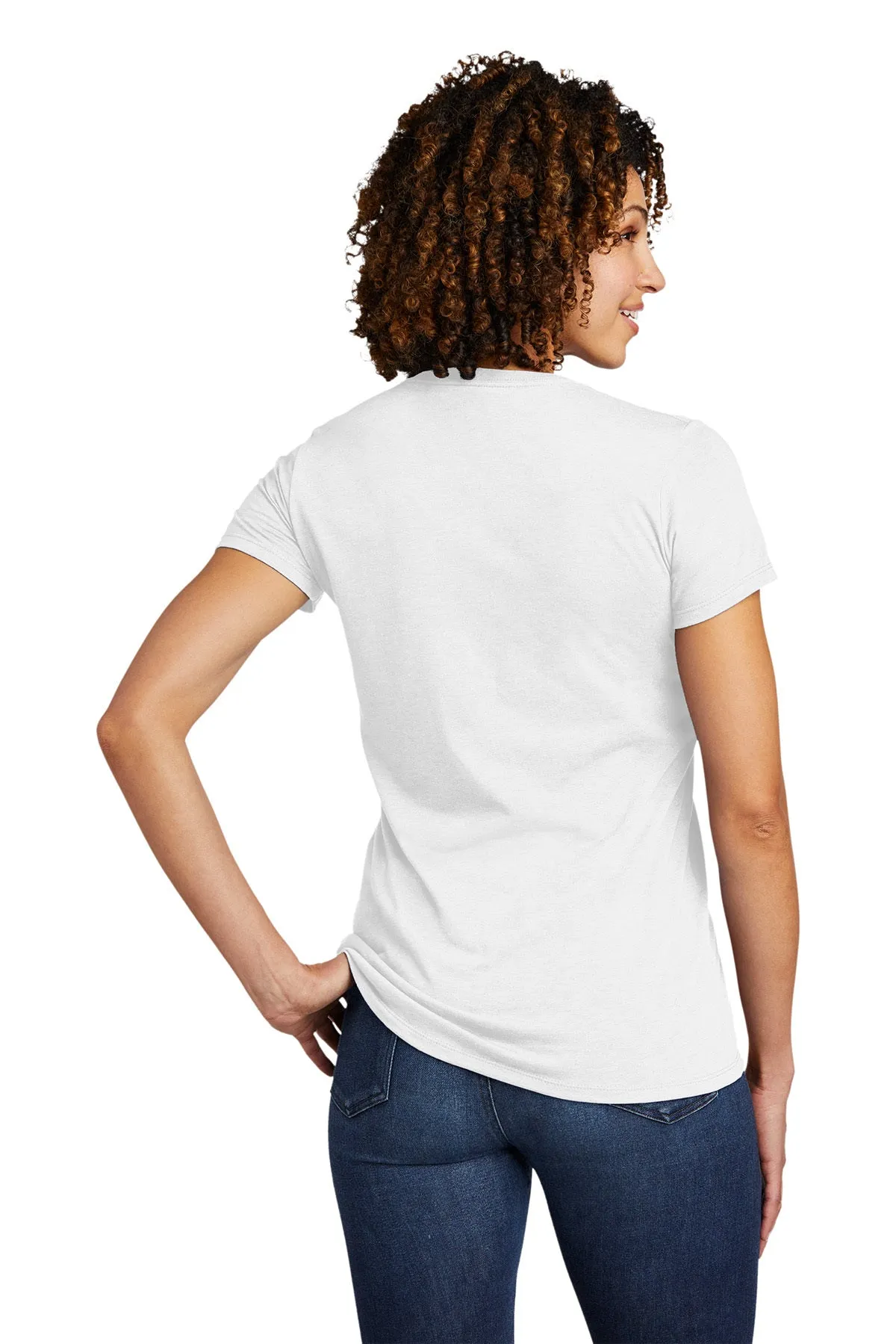 Allmade Women's Tri-Blend Customized V-Neck Tee, Fairly White