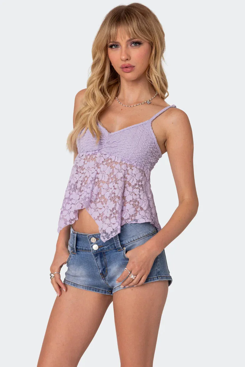Amethyst Sheer Lace Top