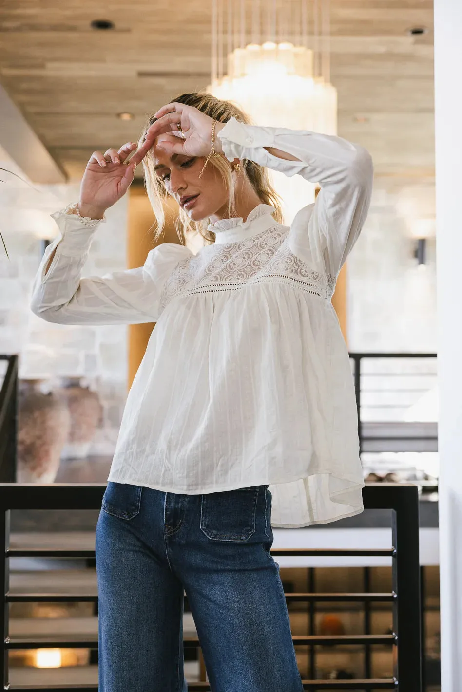 Anahi Lace Top in Cream - FINAL SALE
