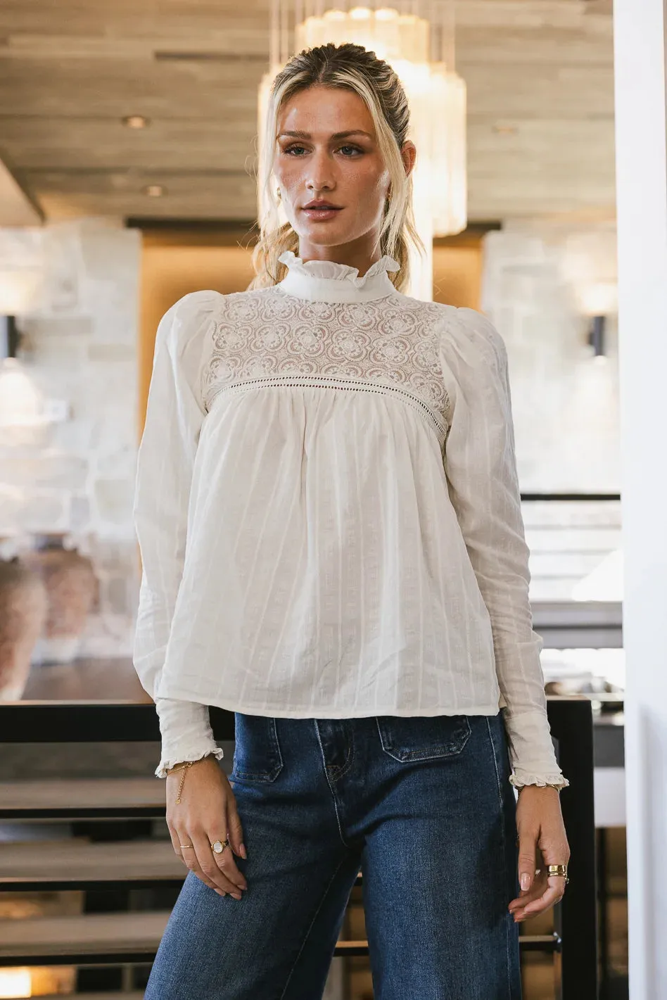 Anahi Lace Top in Cream - FINAL SALE