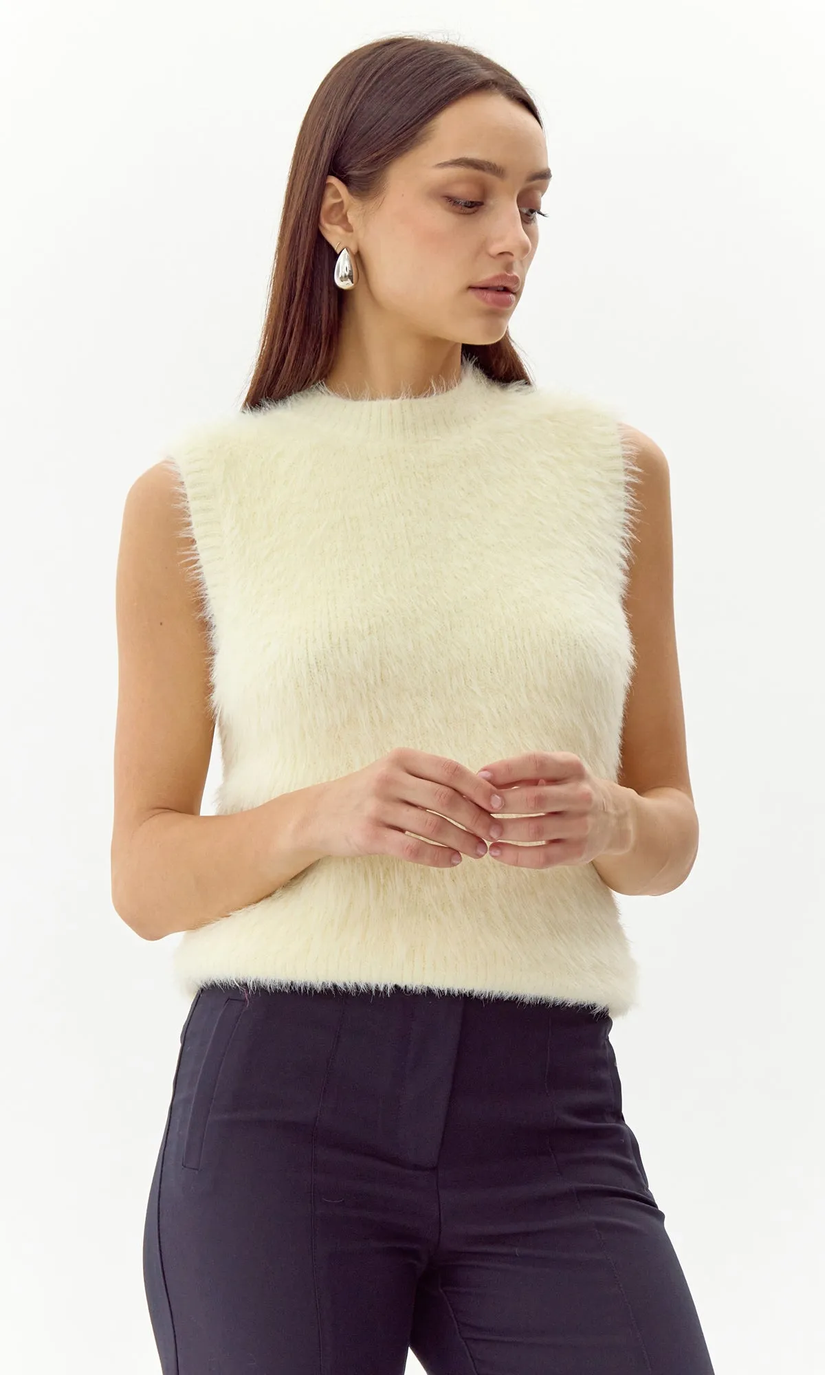 Angie Fuzzy Knit Top