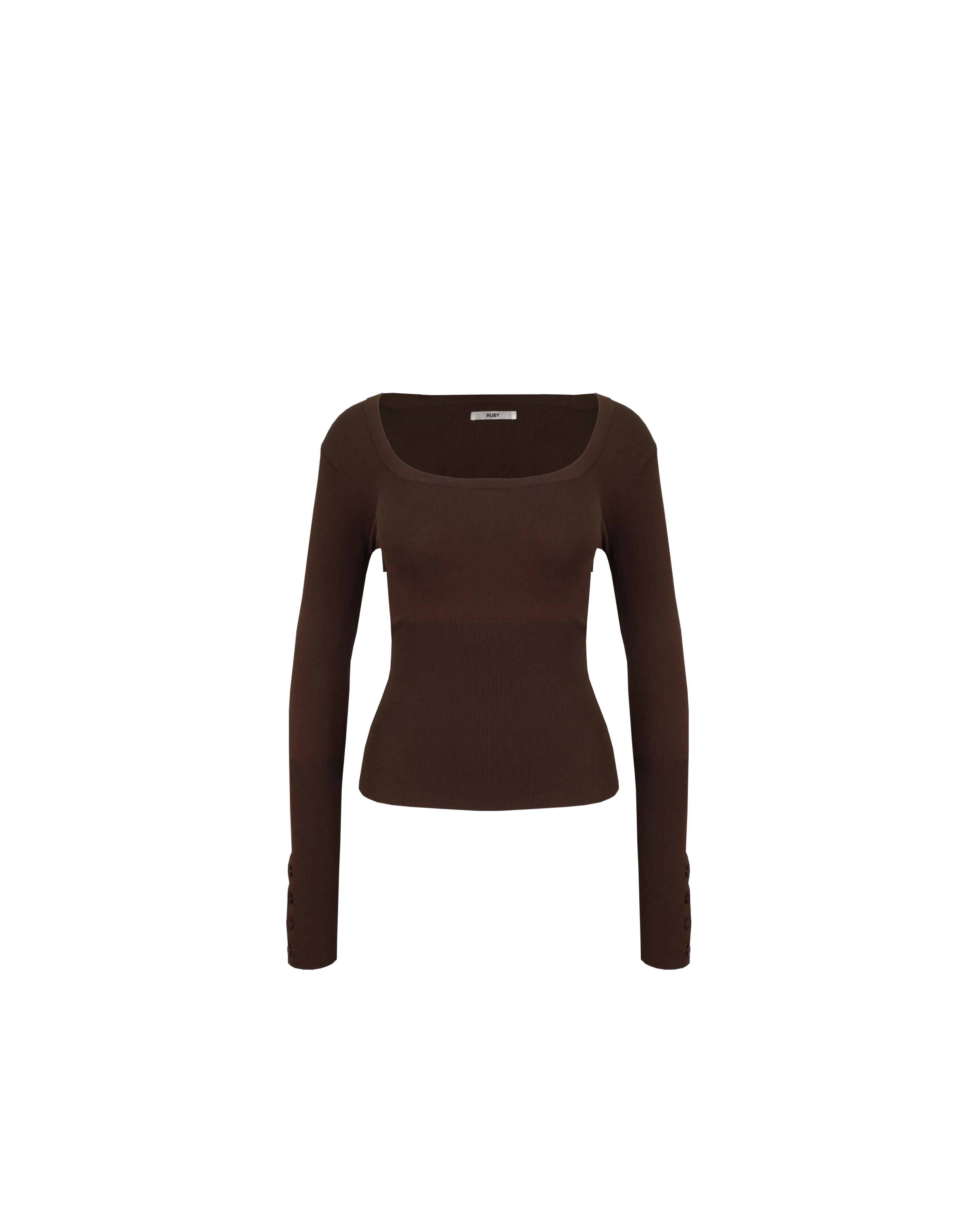 ANNA KNIT TOP CHOCOLATE