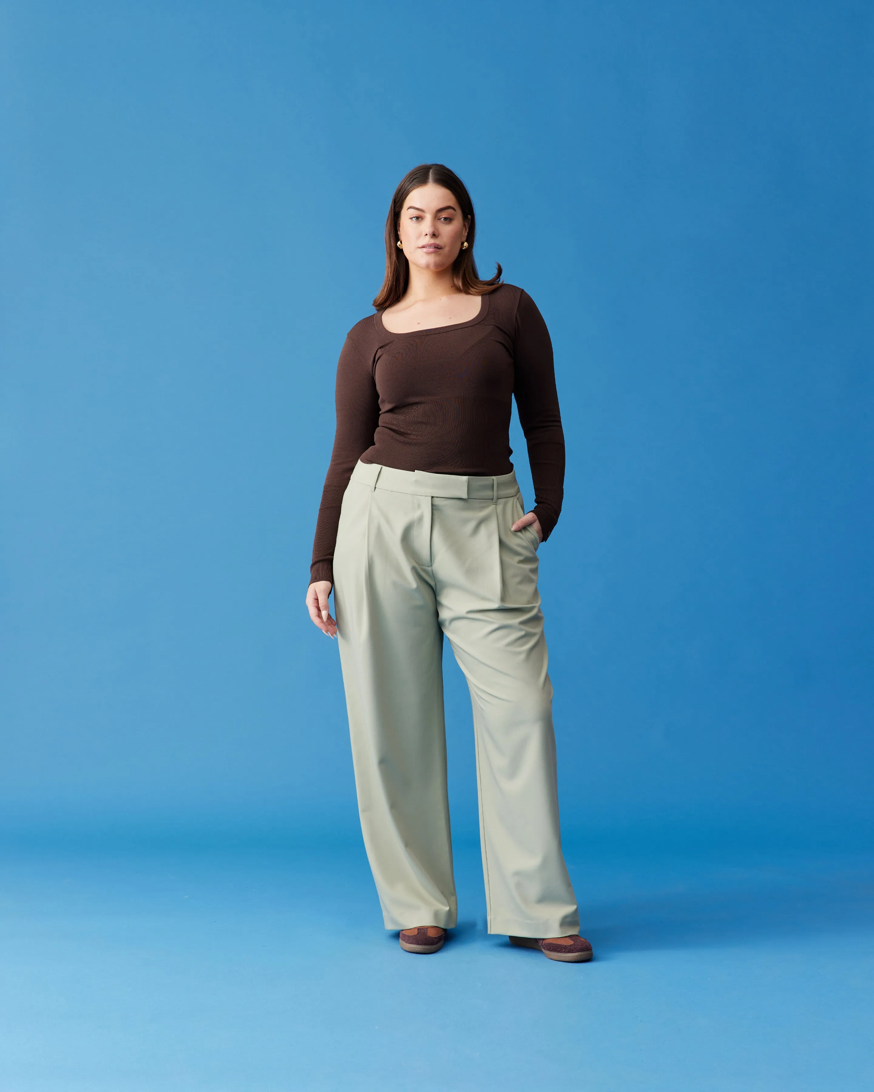ANNA KNIT TOP CHOCOLATE