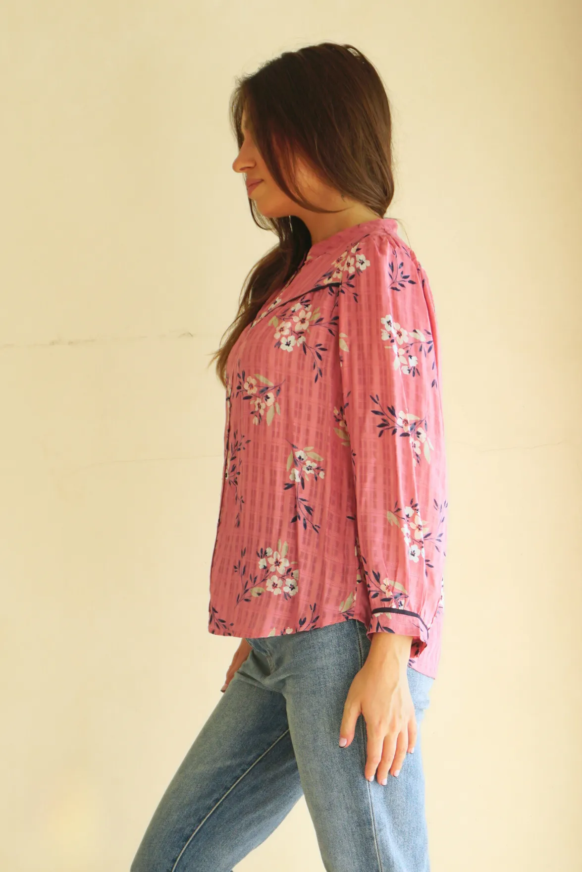 Anna Shirt in Cherry Blossom Print