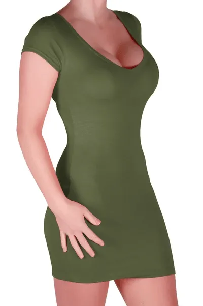 Annalise V Neck Cap Sleeve Bodycon