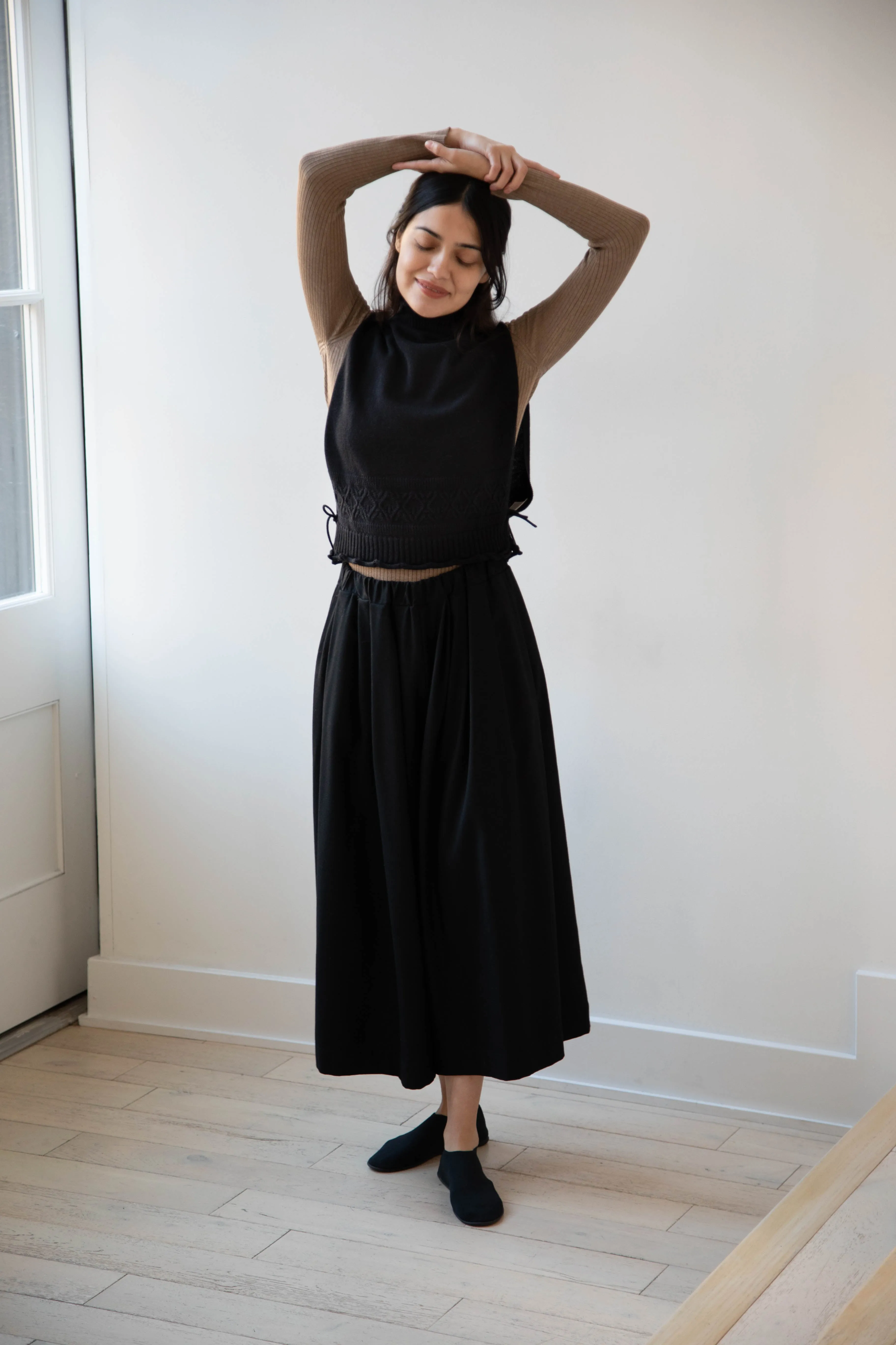 Antipast | Cotton Cashmere Knit Vest in Black