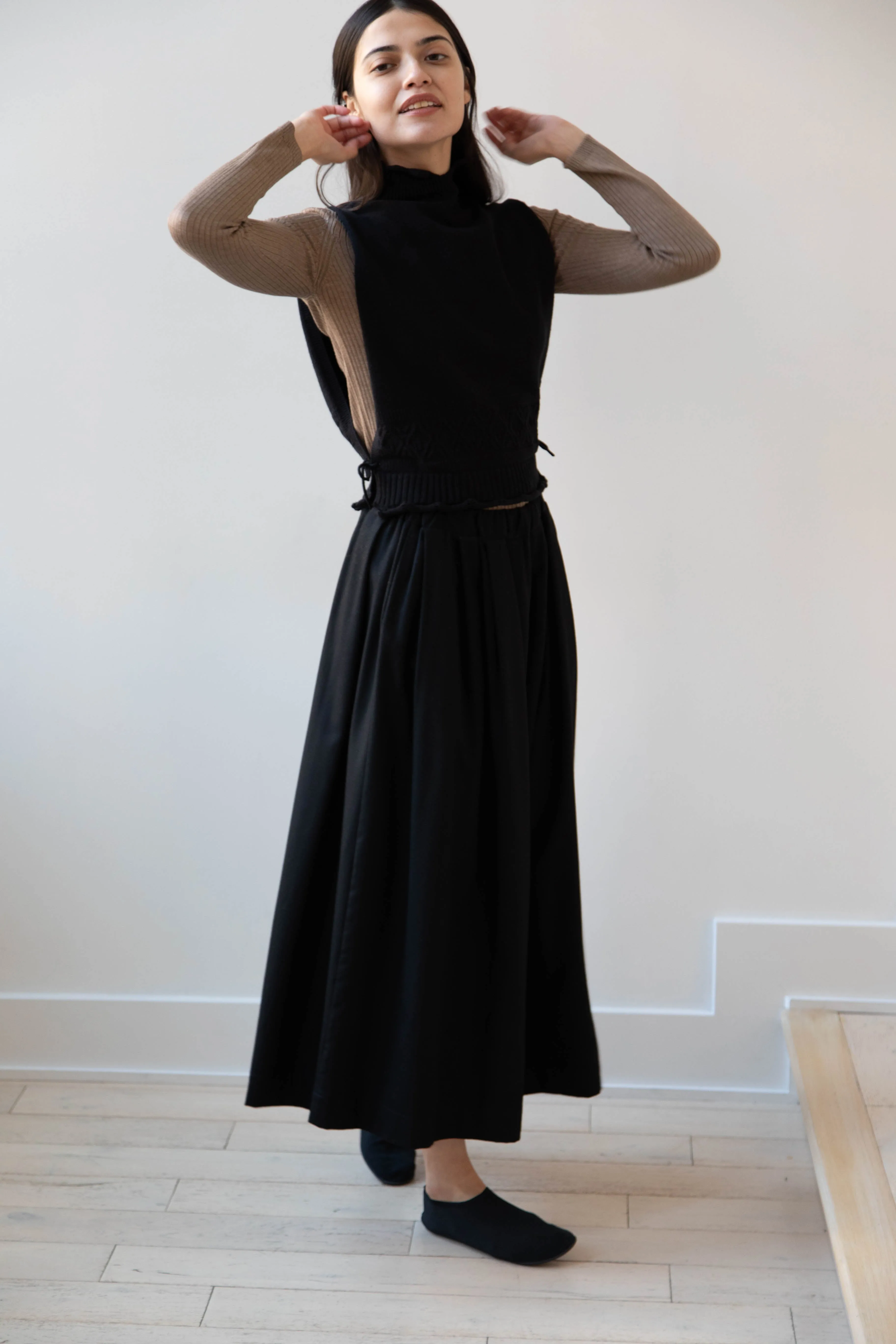 Antipast | Cotton Cashmere Knit Vest in Black