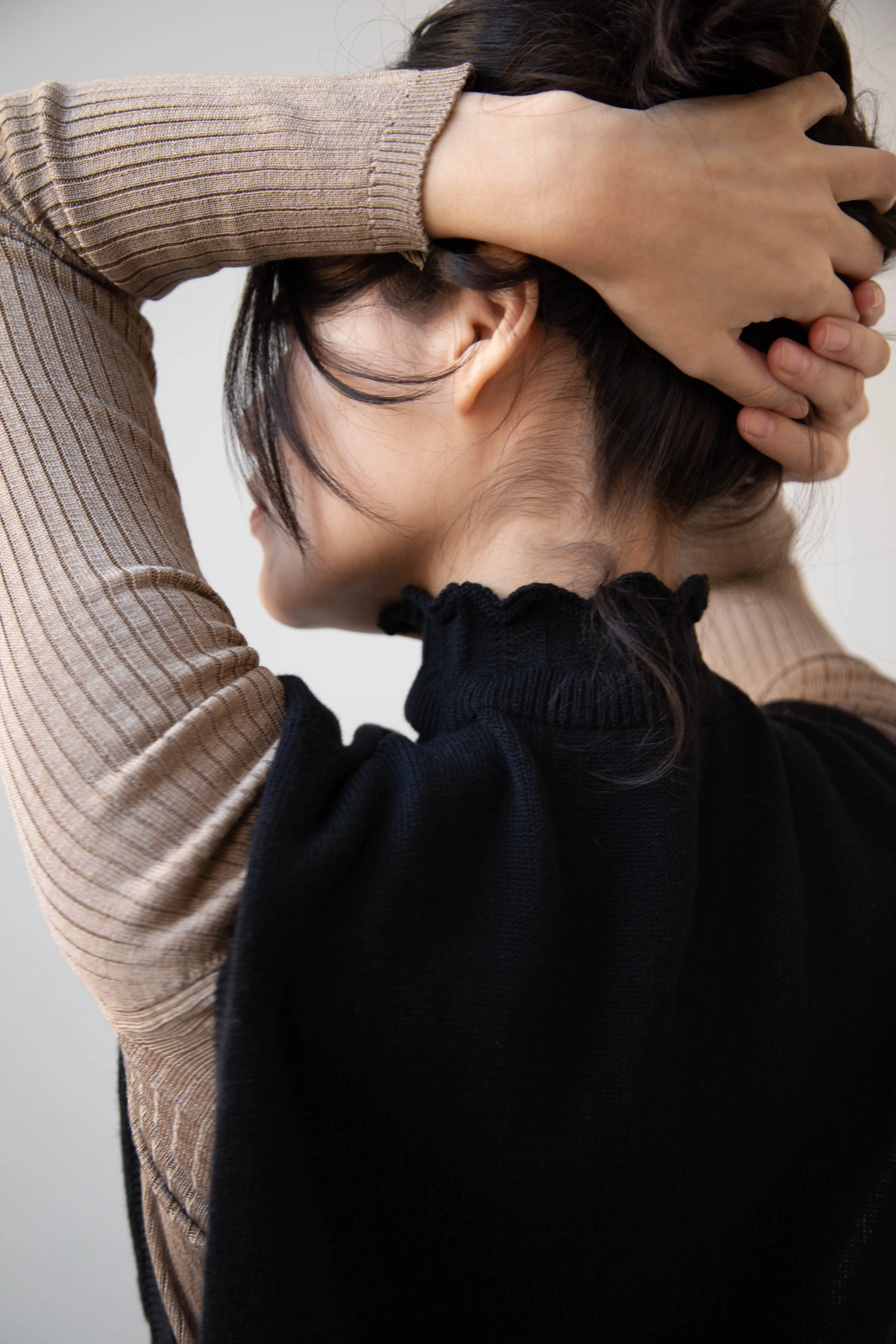 Antipast | Cotton Cashmere Knit Vest in Black