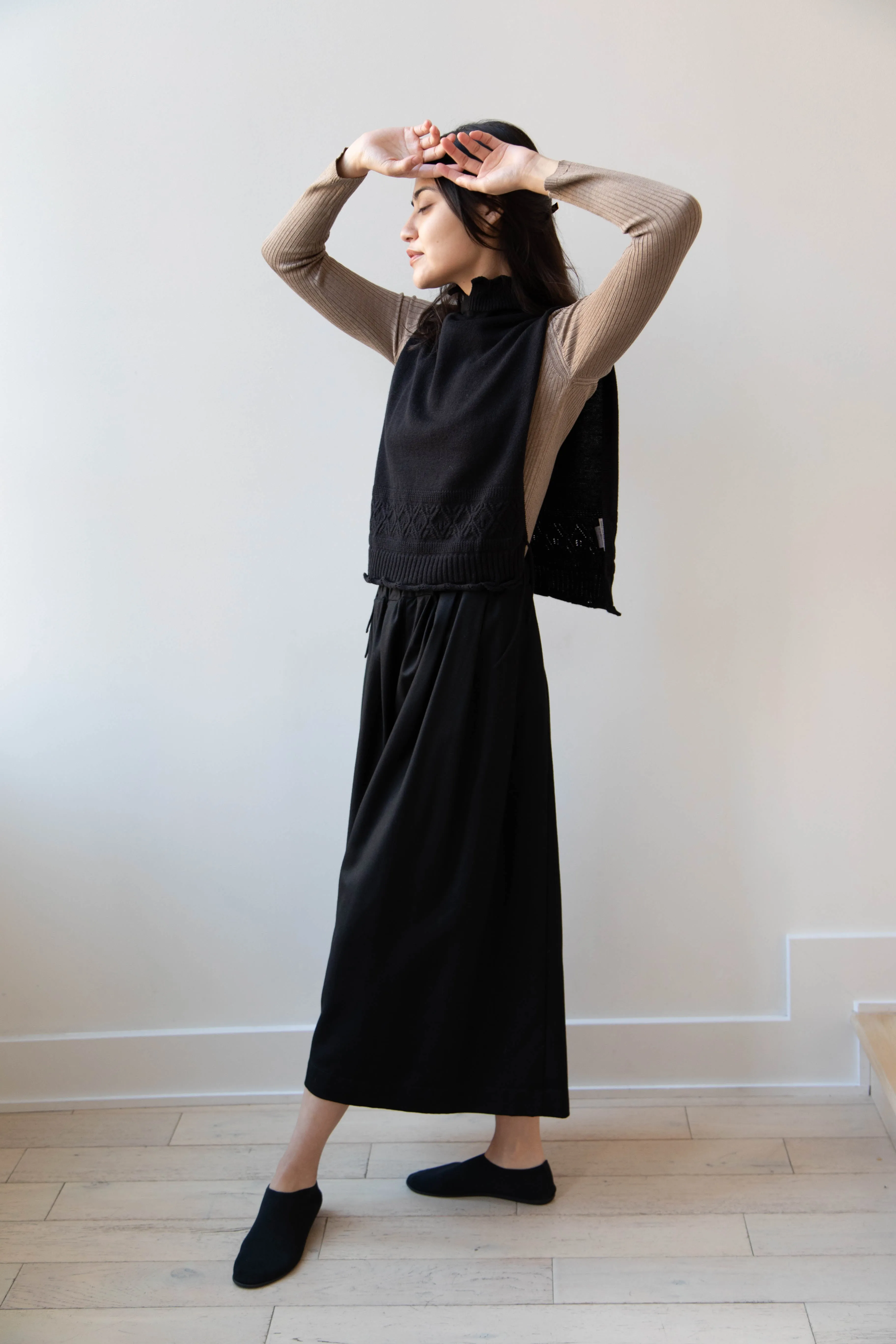 Antipast | Cotton Cashmere Knit Vest in Black