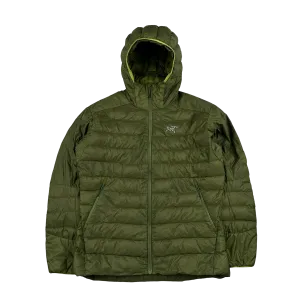 Arcteryx Green Down Filled Zipped Hooded Puffer - Medium