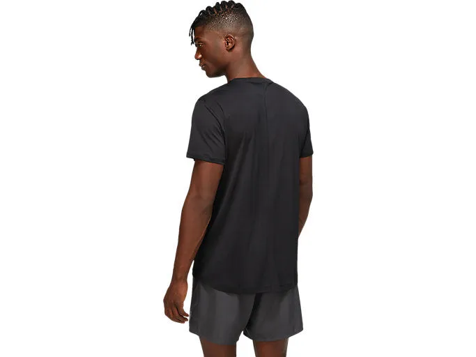 ASICS MEN'S SILVER LOGO BLACK TEE